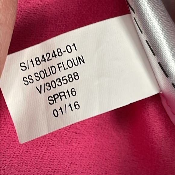 Banana Republic Short Sleeve Solid Flounce Dress Bright Pink Barbie Sz 4 - Picture 13 of 13